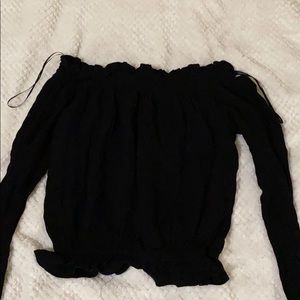 Black off the shoulder long sleeve